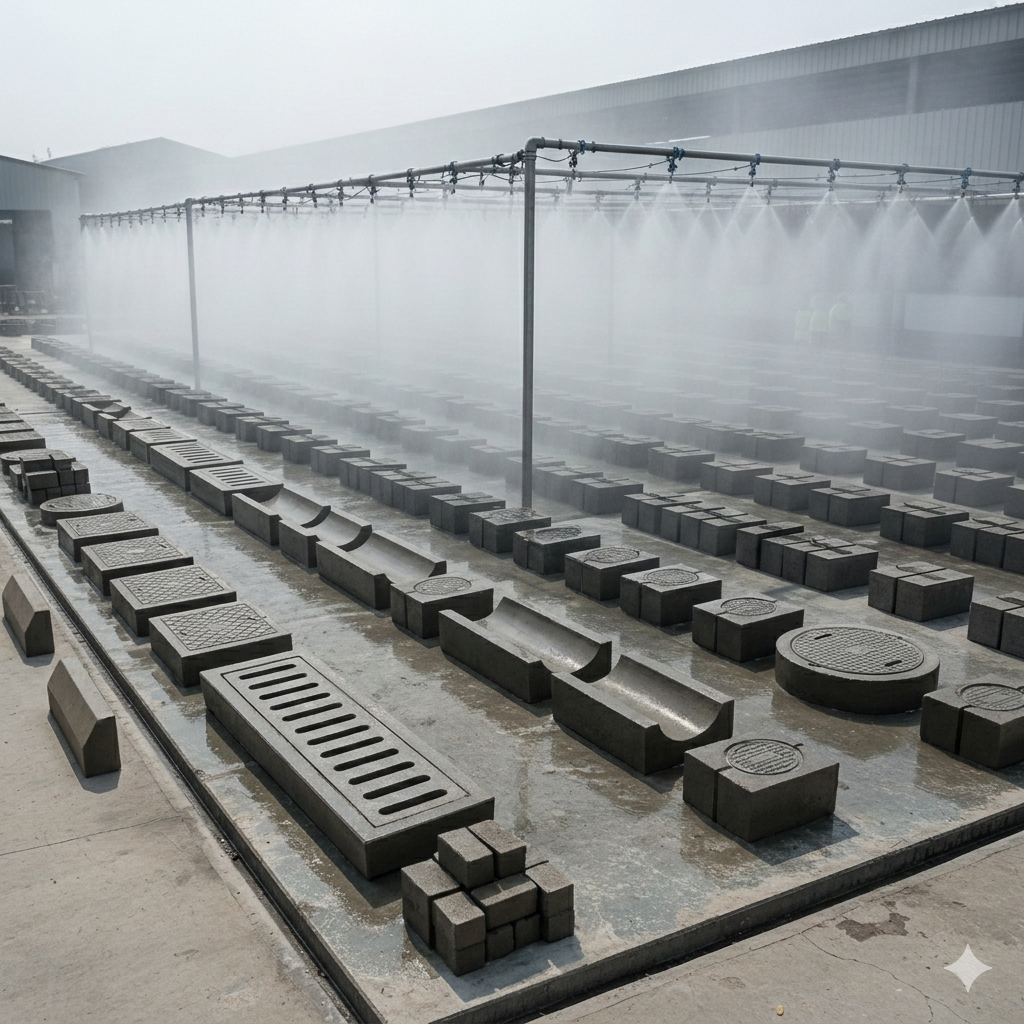 Water curing yard